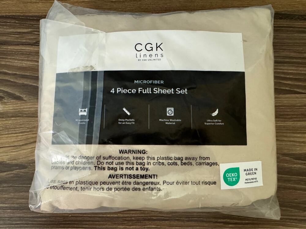 New CGK Linens 4 Piece Full Microfiber Sheet Set
